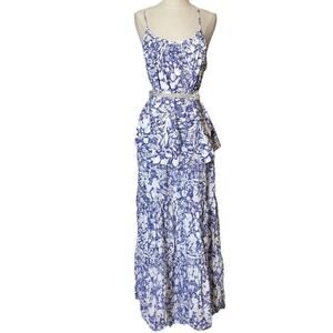 Cynthia Rowley Blue and White Floral Maxi Skirts Set Large